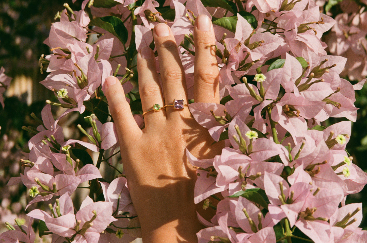 peridot and amethyst handcrafted rings