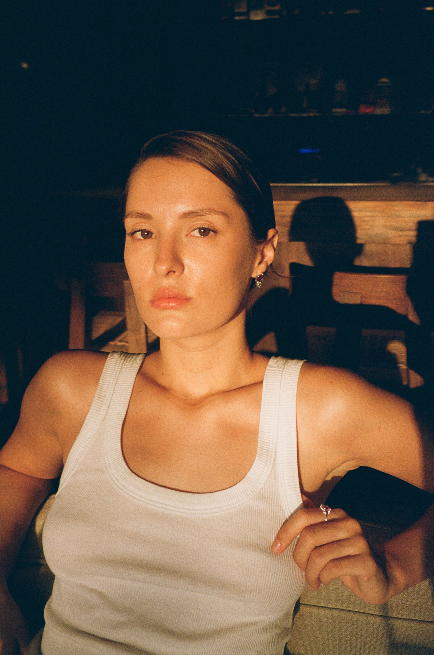 beautiful  colourful gems ring and earrings set