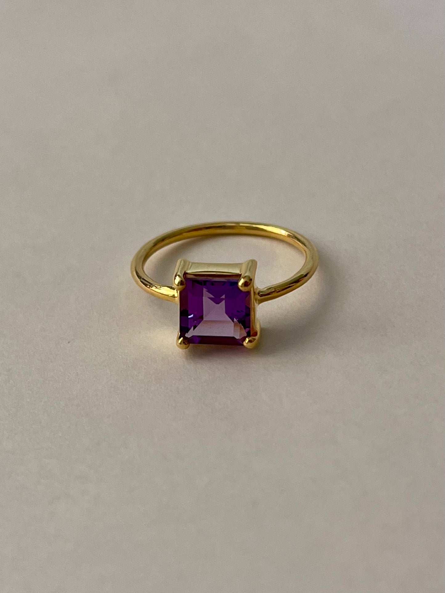 handcrafted ring with amethyst