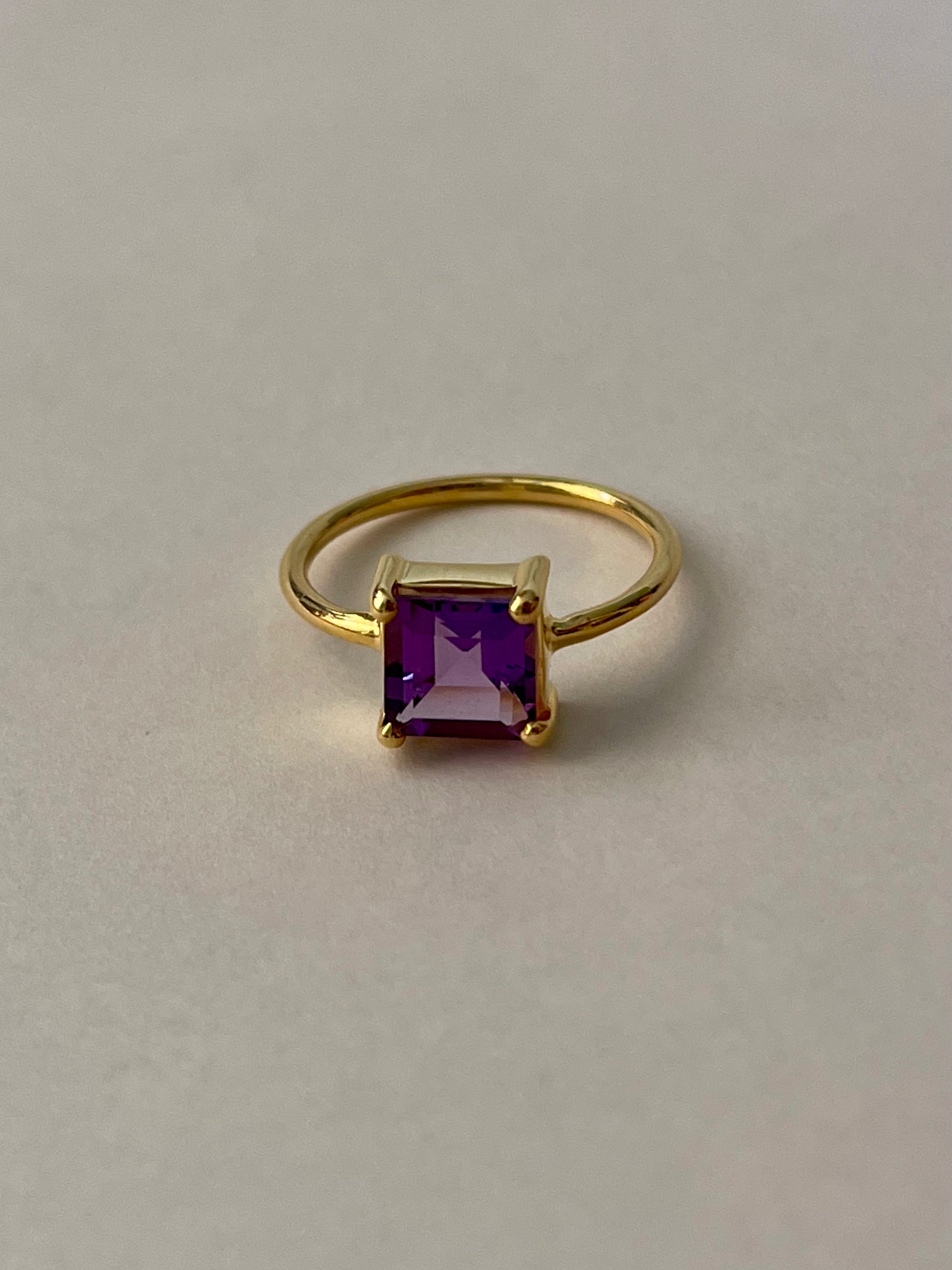 handcrafted ring with amethyst