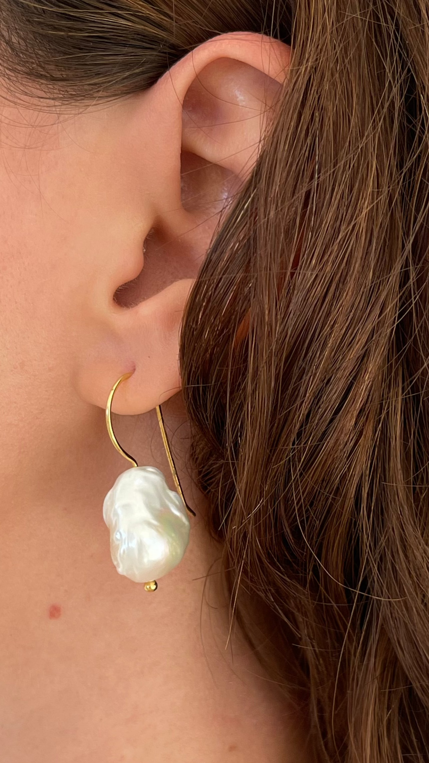 baroque pearls earring with gold-plated silver  pins