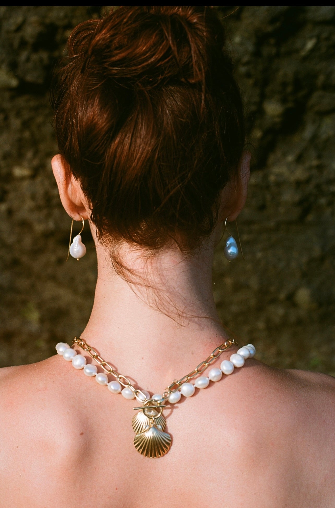 baroque pearls earring with gold-plated silver pins, pearls necklace, wedding jewellery, fine jewelry, gift ideas