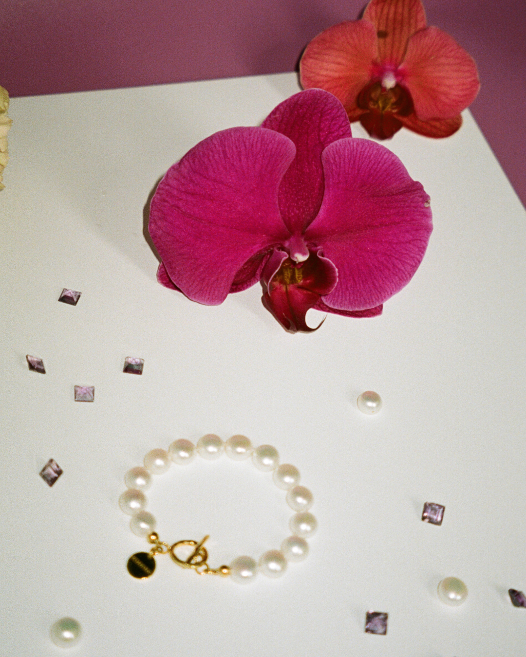 Pearl bracelet with a gold clasp perfect gift for her