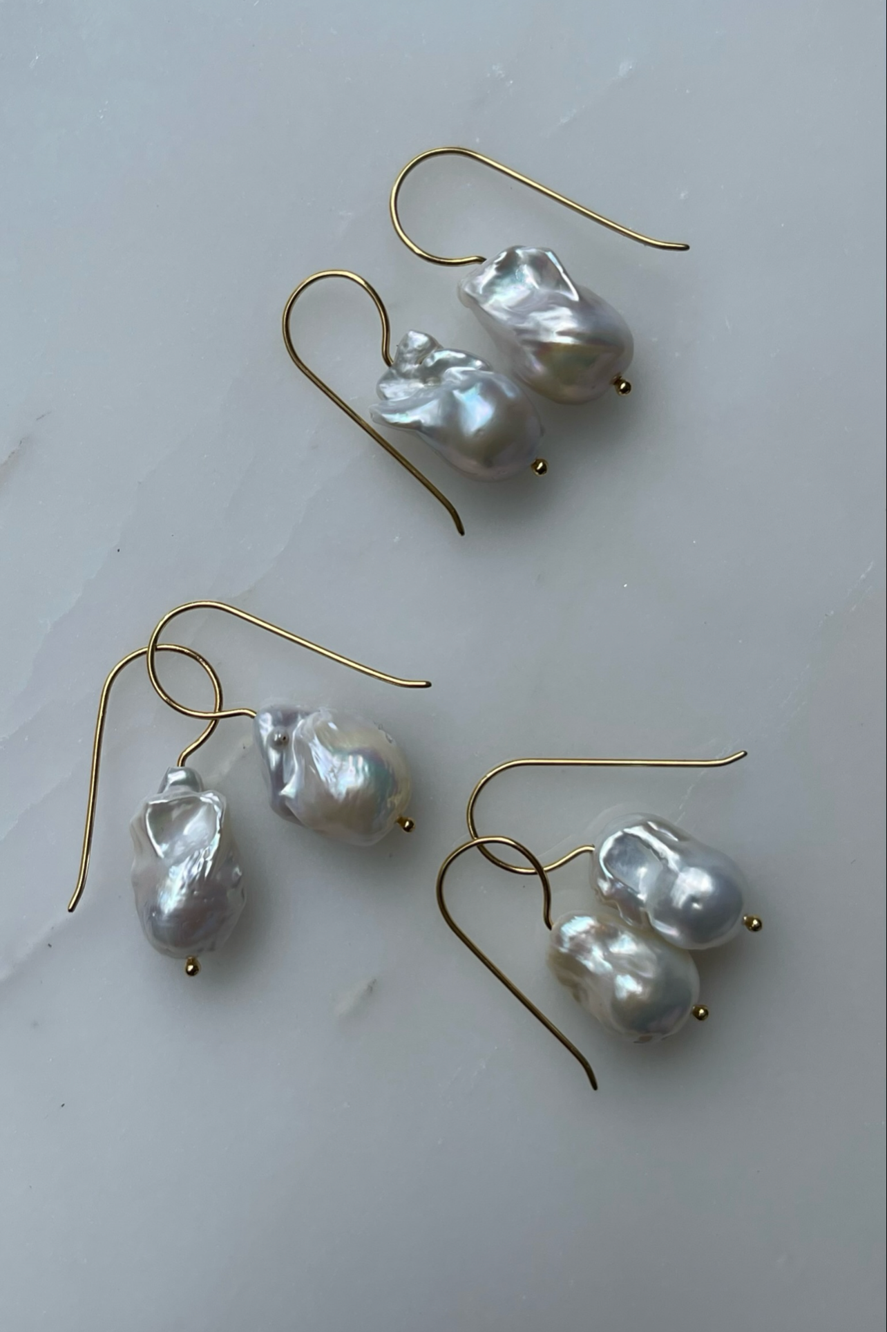 baroque pearls earrings, gold plated silver, handcrafted in Bali, wedding jewellery, jewelry, baroque pearls