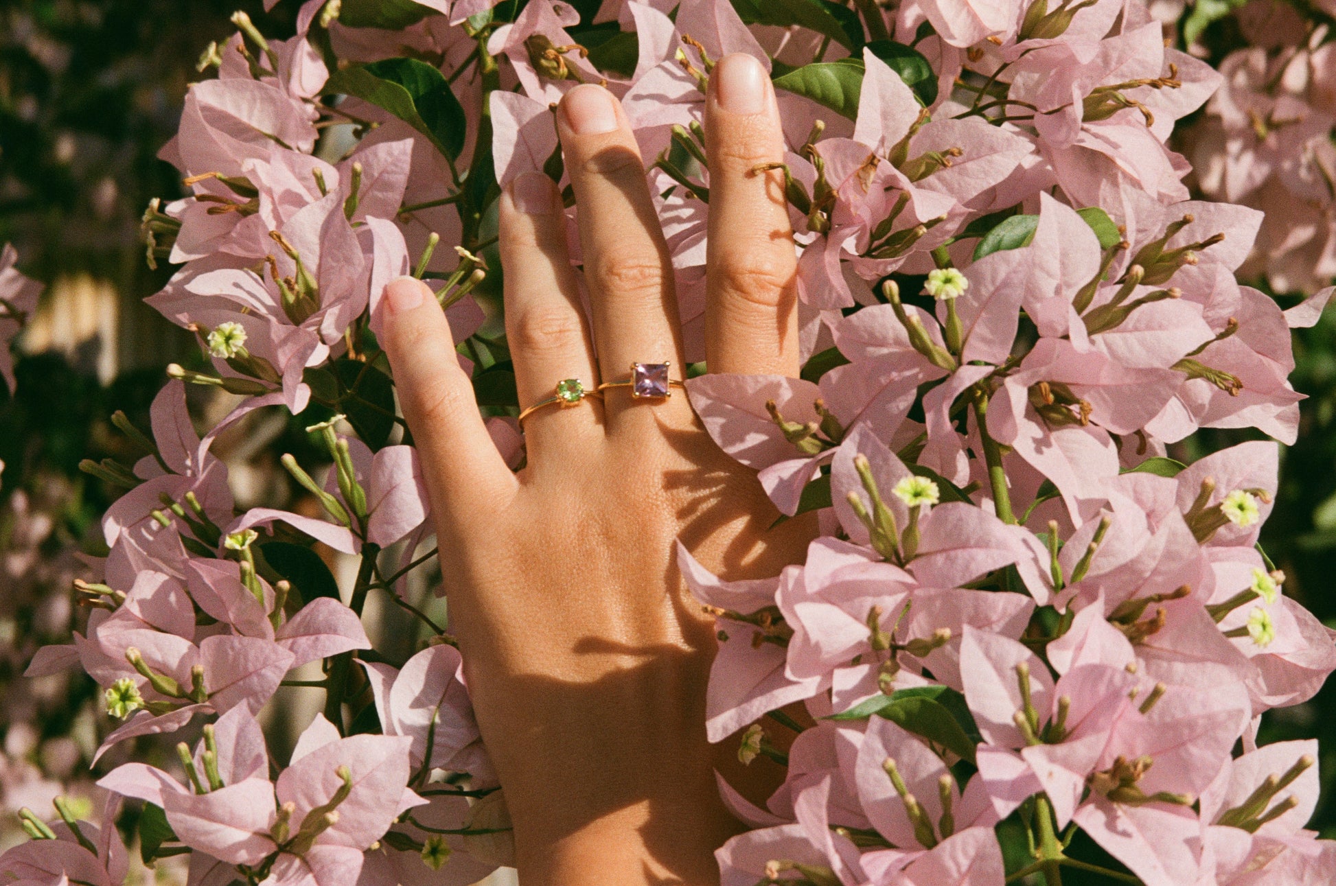 peridot and amethyst handcrafted rings