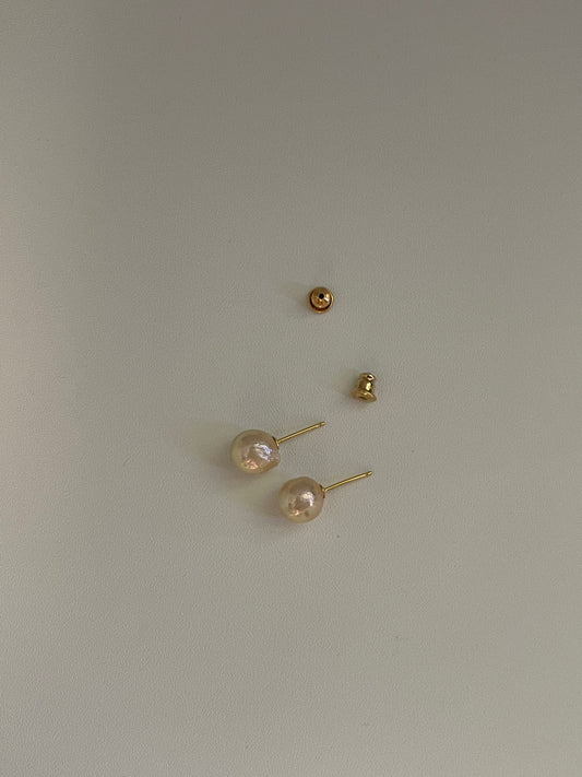 Gold Plated Pearl Studs