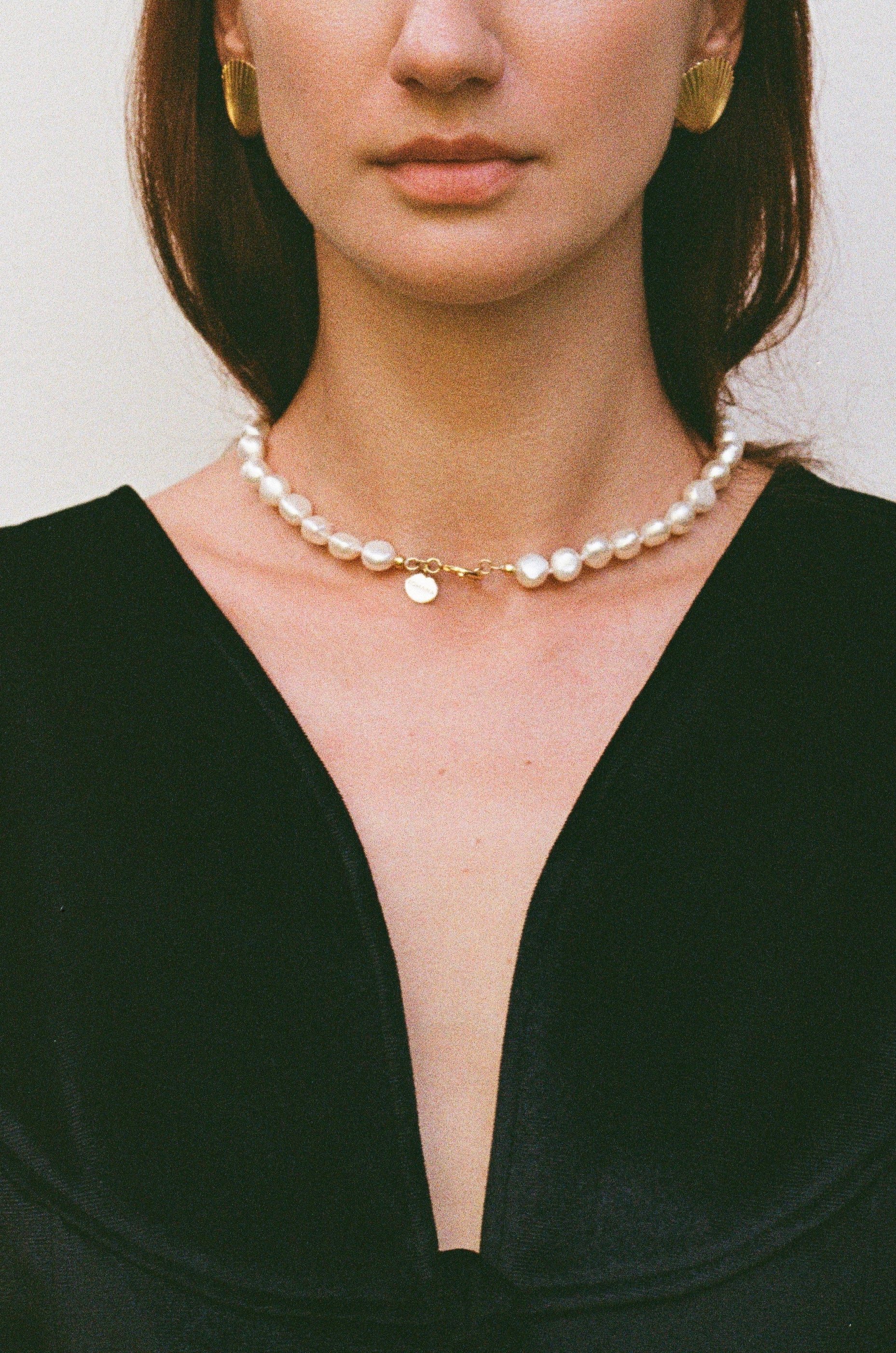 classic pearls necklace, gold plated silver, fine jewellery