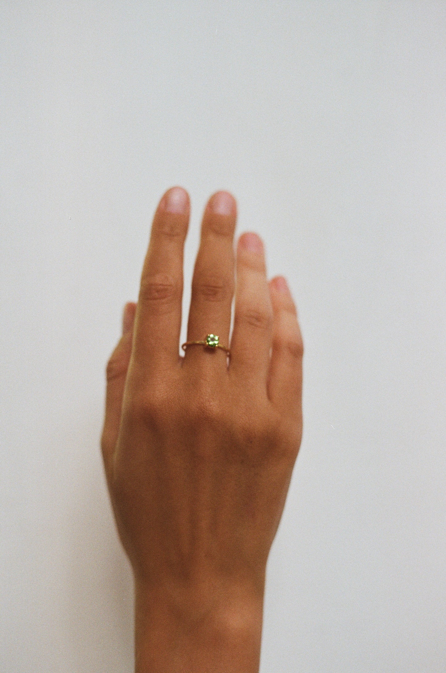 handcrafted ring with peridot