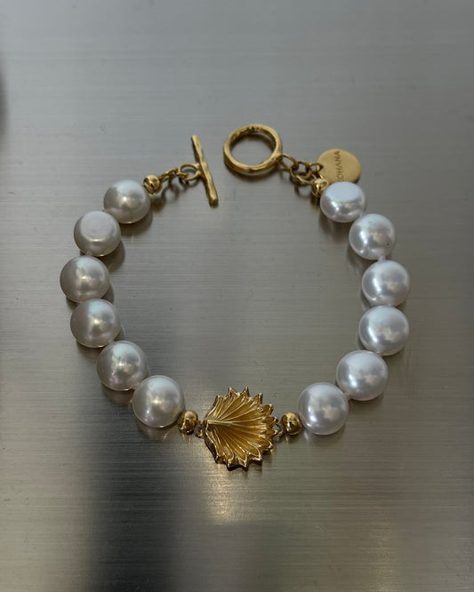 pearl bracelet with charm