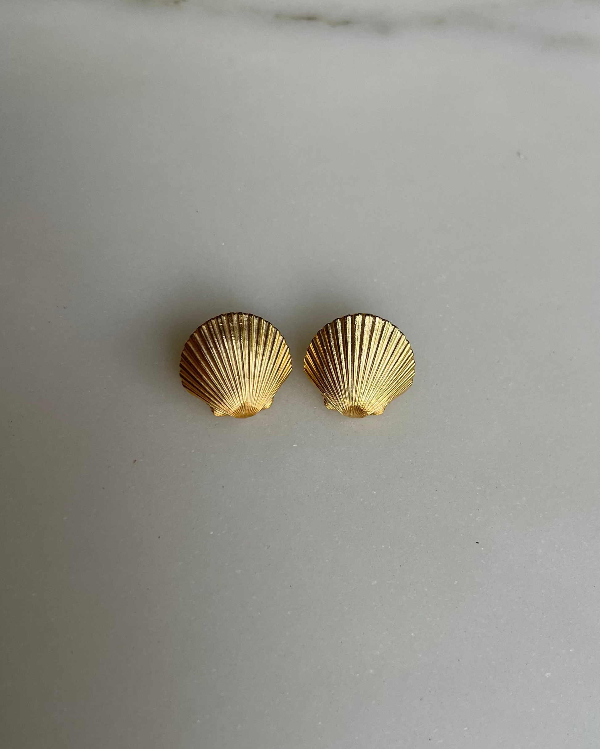 gold plated shell earrings