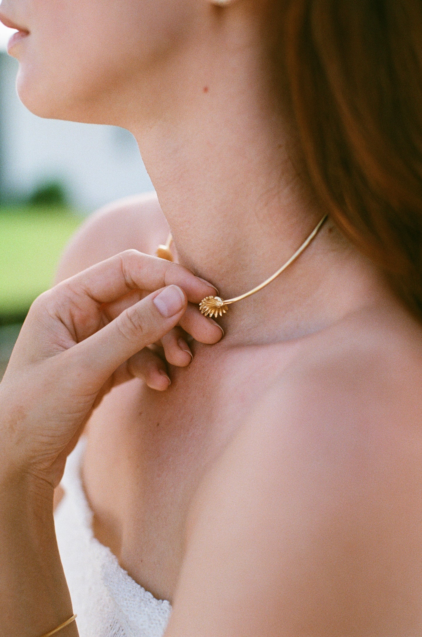 gold plated cuff choker, slow fashion brand, handcrafted jewellery in Bali